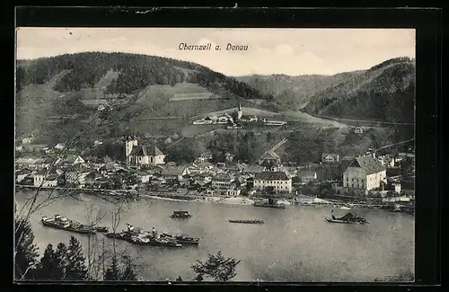 AK Obernzell a. Donau, Teilansicht mit Kirche