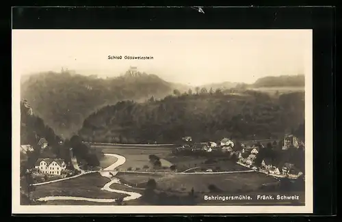 AK Behringersmühle /Fränk. Schweiz, Panorama mit Schloss Gössweinstein