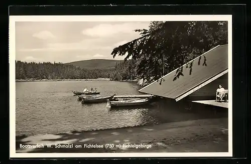 AK Fichtelberg, Bootsverleih W. Schmalzl am Fichtelsee, Fichtelgebirge