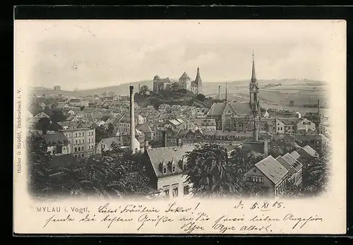 AK Mylau i. Vogtl., Teilansicht mit Kirche