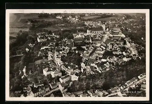 AK Landau a. d. Isar, Teilansicht mit Kirche