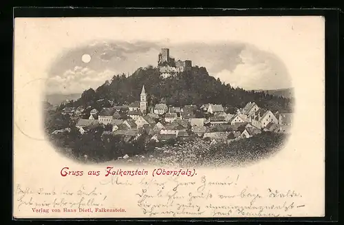 AK Falkenstein /Oberpfalz, Teilansicht mit Burg