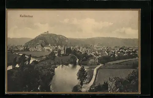 AK Kallmünz, Teilansicht mit Burg