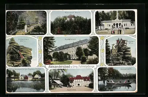 AK Alexandersbad im Fichtelgebirge, Neun Ansichten mit Umgebung