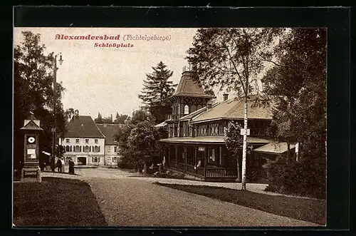 AK Alexandersbad i. Fichtelgebirge, Blick zum Schlossplatz