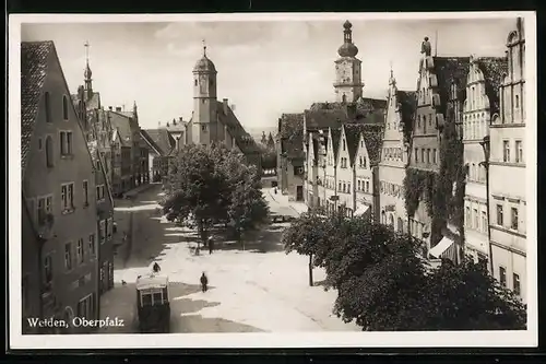 AK Weiden / Bayer. Ostmark, Strassenpartie aus der Vogelschau