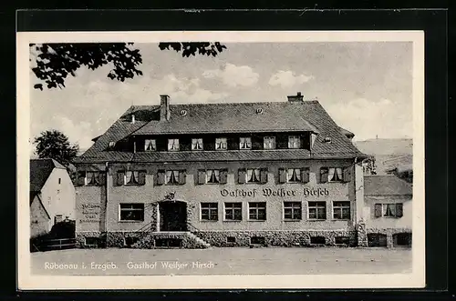 AK Rübenau i. Erzgeb., Gasthof Weisser Hirsch