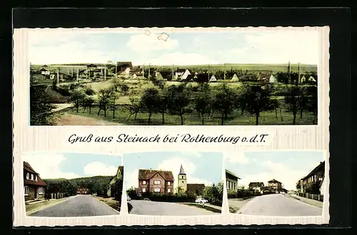 AK Steinach b. Rothenburg o. T., Panorama, Strassenpartie