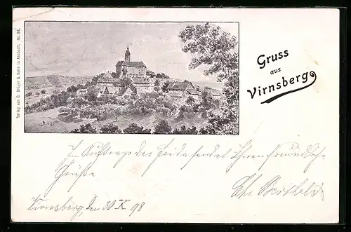 AK Virnsberg, Ortsansicht aus der Vogelschau