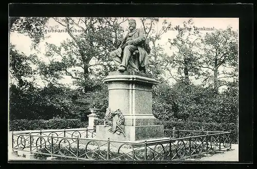 AK Neubrandenburg, Fritz Reuter Denkmal