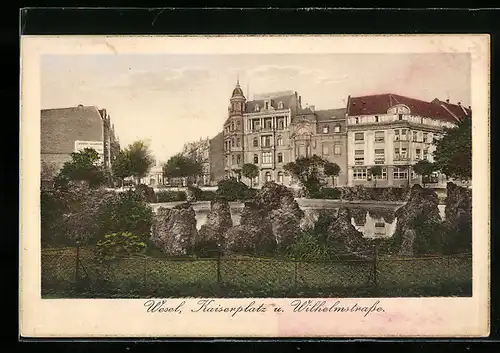 AK Wesel, Kaiserplatz und Wilhelmstrasse