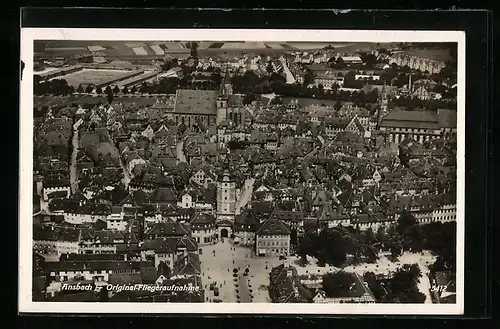 AK Ansbach, Teilansicht vom Flugzeug aus