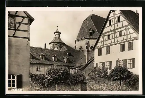 AK Ansbach, Ortspartie mit Kirche