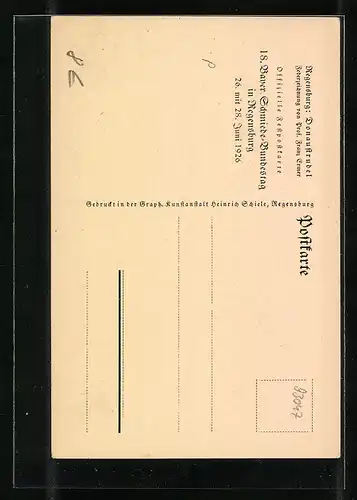 Künstler-AK Regensburg, Donaustrudel mit Bootsfahrt