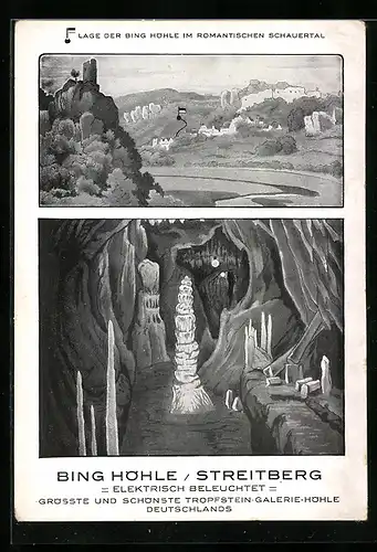 AK Streitberg, Bing Höhle, Blick ins Schauertal