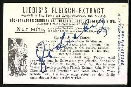 Sammelbild Liebig, Fleisch-Extract, Schaugericht, Zeit Ludwig's XIV.