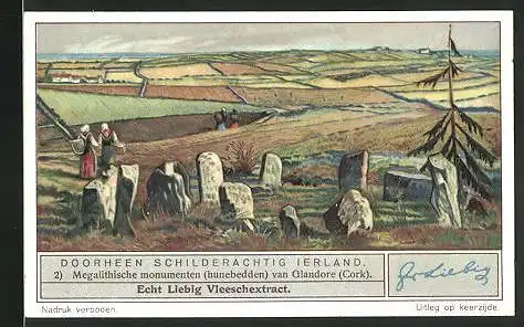 Sammelbild Liebig, Fleisch-Extract, Doorheen Schilderachtig Ierland, Megalithische monumenten van Glandore