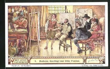 Sammelbild Liebig, Het leven van Rubens, Rubens, Leerling van Otto Venius