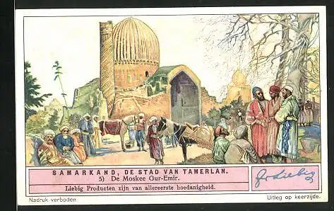 Sammelbild Liebig, Samarkand, De Moskee Gur-Emir