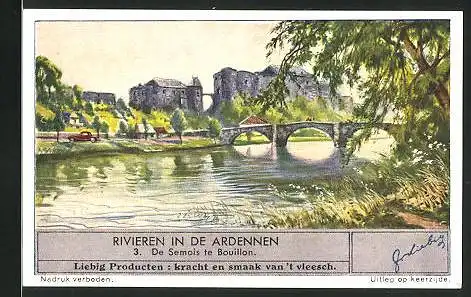 Sammelbild Liebig, Bouillon, Rivieren in de Ardennen, De Semois