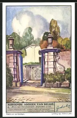 Sammelbild Liebig, Belgie, Beroemde Abdijen van Belgie, Abdij van Herckenrode: Algemeen zicht