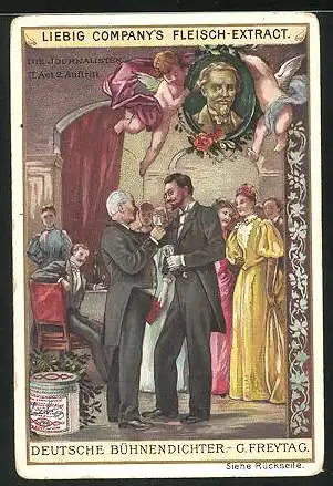 Sammelbild Liebig, Liebig Company`s Fleisch-Extract, Deutsche Bühnendichter, G. Freytag