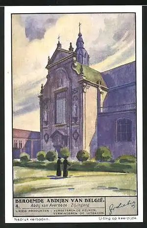 Sammelbild Liebig, Belgie, Beroemde Abdijen van Belgie, Abdij van Averbode: Zij-ingang