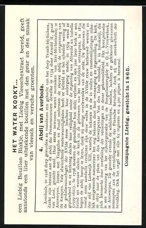 Sammelbild Liebig, Belgie, Beroemde Abdijen van Belgie, Abdij van Averbode: Zij-ingang
