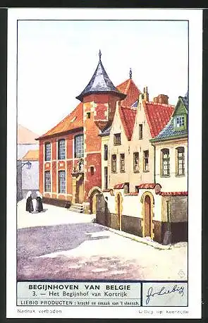 Sammelbild Liebig, Kortrijk, Begijnhoven van Belgie, Beginenhof