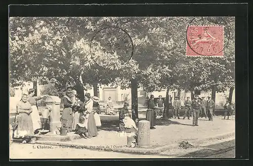 AK Clairac, Place du Temple, Vue prise de l`Ouest