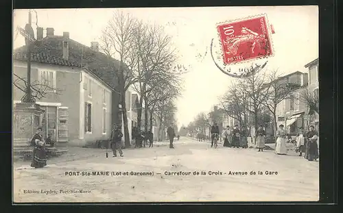 AK Port-Ste-Marie, Carrefour de la Croix, Avenue de la Gare