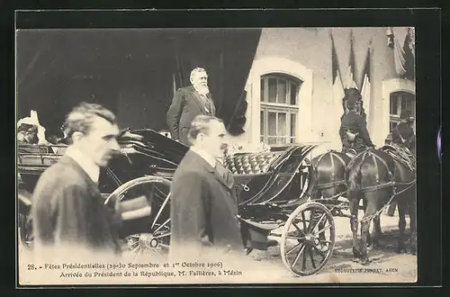AK Mezin, Fetes Presidentielles 1906, Arrivee du President M. Fallieres