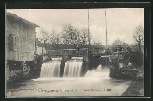 AK Casteljaloux-les-Bains, Chute du Moulin de Lannes
