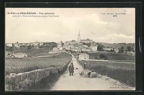 AK St-Pal-de-Chalencon, Vue générale prise de la Route de Craponne