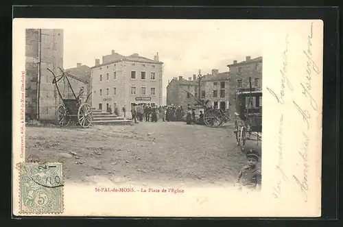 AK Saint-Pal-de-Mons, la Place de l'Eglise