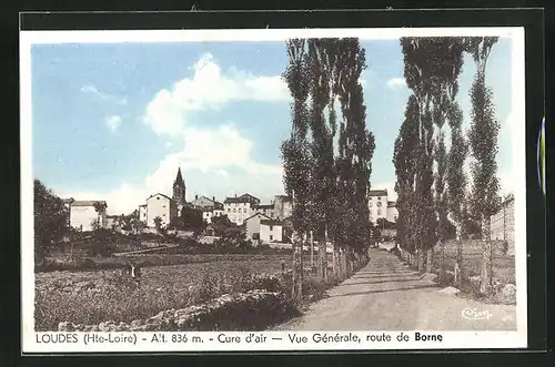 AK Loudes, Vue Generale, route de Borne