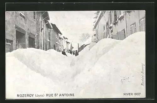 AK Nozeroy, Rue St. Antoine, Hiver 1907