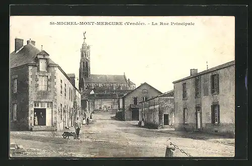 AK Saint-Michel-Mont-Mercure, la Rue Principale