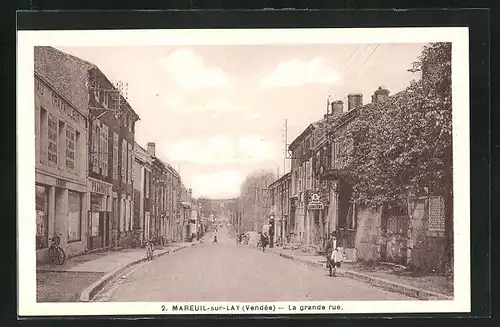 AK Mareuil-sur-Lay, La Grande Rue, Strassenpartie