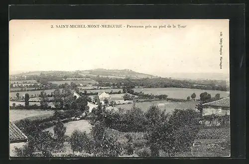 AK Saint-Michel-Mont-Mercure, Panorama pris au pied de la Tour