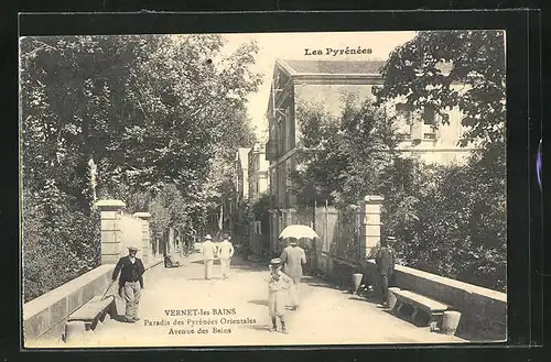 AK Vernet-les-Bains, Paradis des Pyrénées Orientales, Avenue des Bains