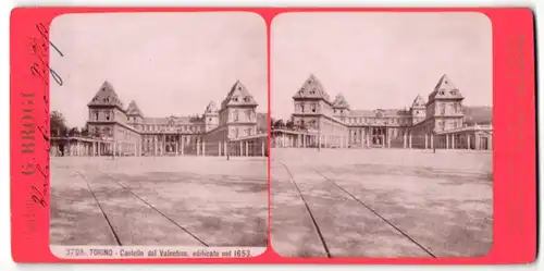 Stereo-Fotografie G. Brogi, Firenze, Ansicht Torino, Castello del Valentino