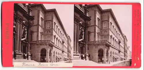 Stereo-Fotografie G. Brogi, Firenze, Ansicht Florenz, Palais Corsi