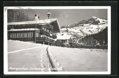 AK Kitzbühel, Alpengasthaus Eichenheim im Winter