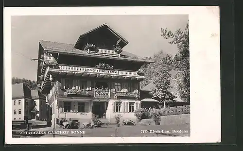 AK Tschagguns, Ansicht vom Gasthof Sonne