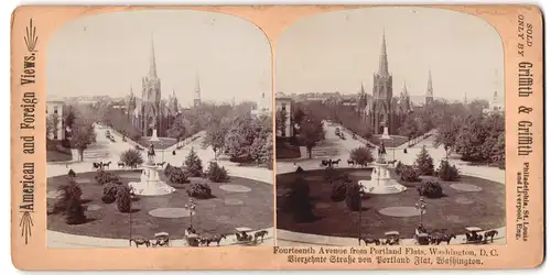 Stereo-Fotografie Griffith & Griffith, Philadelphia, Ansicht Washington D.C., 14th Avenue from Portland Flats