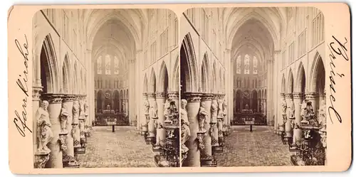 Stereo-Fotografie Fotograf unbekannt, Ansicht Bruxelles, Interieur de Ste-Gudule