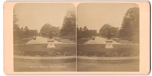 Stereo-Fotografie Fotograf unbekannt, Ansicht London, Kew Gardens, Pont & Museum