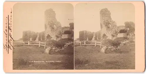 Stereo-Fotografie Fotograf unbekannt, Ansicht Pevensey, Eastbourne Pevensey Castle