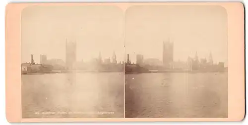 Stereo-Fotografie Fotograf unbekannt, Ansicht London, Westminster Abbey bei Nebel